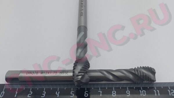 Метчик М12x1.75 машинный спиральный DIN376 HSSE TiCN