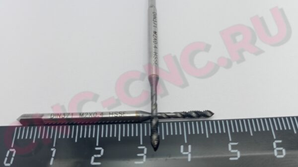 Метчик машинный спиральный M2x0.4 DIN371 HSSE TiCN