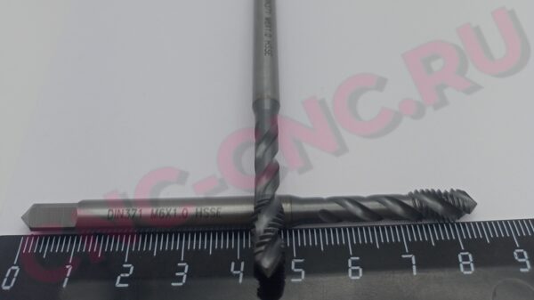 Метчик М6x1 машинный спиральный DIN371 HSSE TiCN
