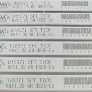 Упаковка метчика М8×1.25 Shao Shi машинный спиральный DIN371 HSSE TiCN